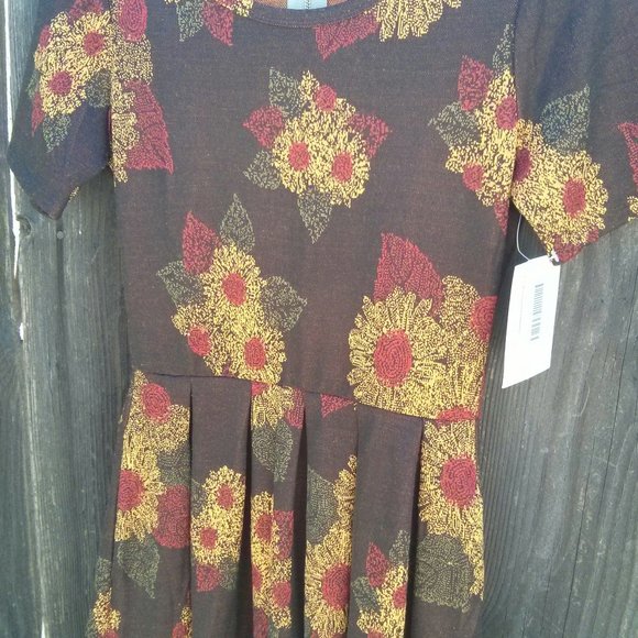 New NWT Brown & Yellow Floral Print Dress Size XS Feminine Retro Cottagecore - Picture 3 of 10